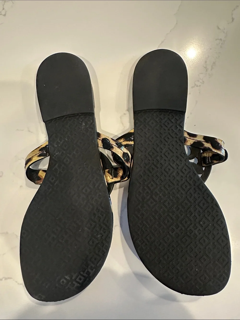 Tory Burch Miller Patent Leopard Print Sandals Size 9 1/2